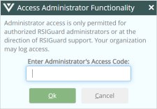 Administrator Access window